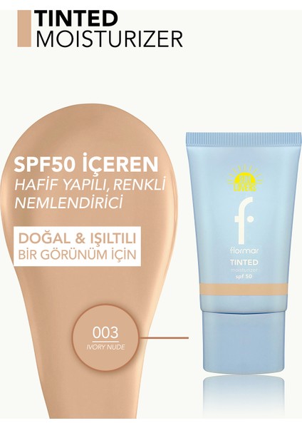 Sun Lovers Nemlendirici Etkili & Doğal Bitişli Renkli Güneş Koruyucu SPF50 (003 Ivory Nude) 8682536090360 fırsatları
