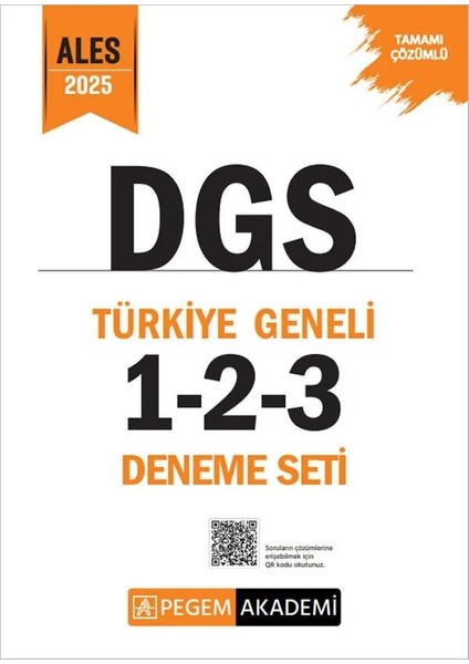 Pegem 2025 Dgs Türkiye Geneli 3 Deneme Çözümlü (1-2-3) Pegem Akademi Yayınları