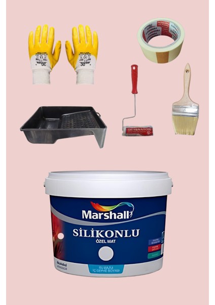 5'li Set Silikonlu Özel Mat Iç Cephe Duvar Boyası 79 Çeşit Renk 2.5lt
