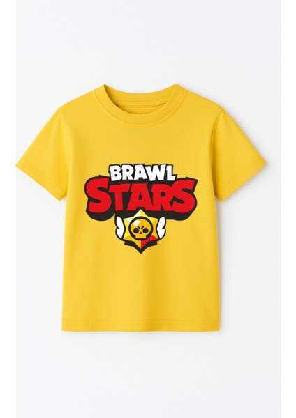 Brawl Stars Erkek Çocuk Tişörtü Renkli Kısa Kollu Pamuklu Yazlık Oyuncu Temalı Tasarım Basic T-Shirt fiyatları