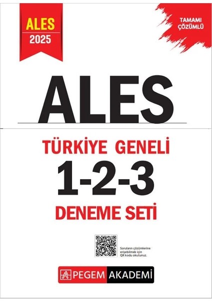 Pegem 2025 Ales Türkiye Geneli 3 Deneme Çözümlü (1-2-3) Pegem Akademi Yayınları fiyatları