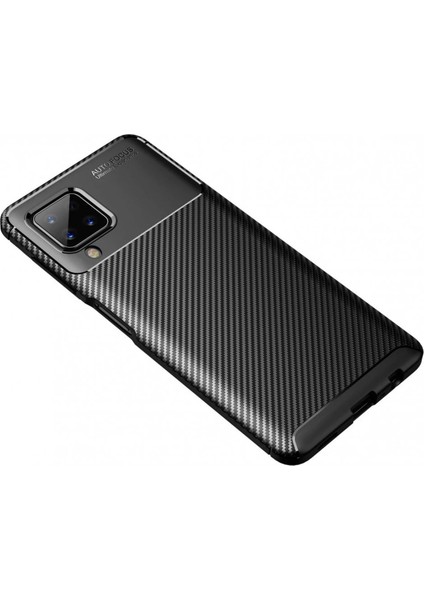 Samsung Galaxy A22 Kılıf Auto Focus Karbon Kapak - Siyah Gnzrz