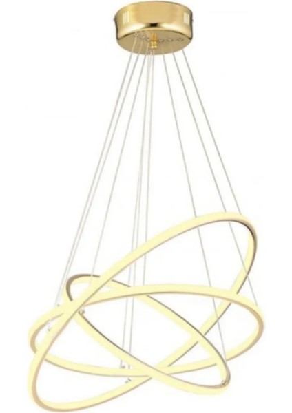 Huzur Elektrik Arezzo-03 Modern Avize Gold (3 Renk Işık Seçeneği)