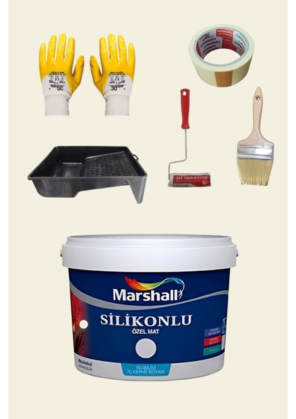 5'li Set Silikonlu Özel Mat Iç Cephe Duvar Boyası 79 Çeşit Renk 2.5lt