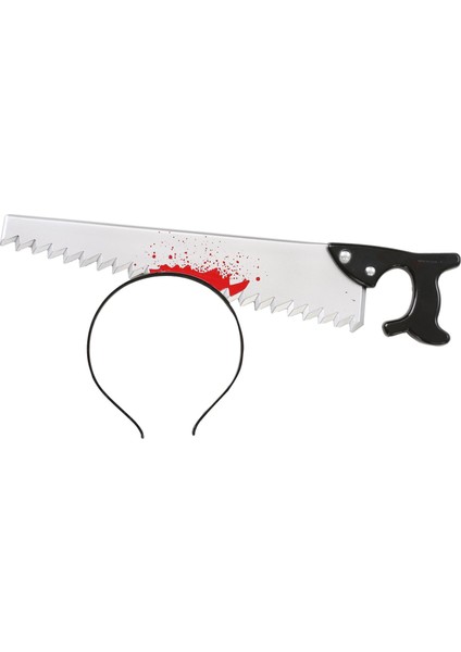 Kafaya Saplanmış Halloween Kanlı Testere Şaka Tacı (4401)