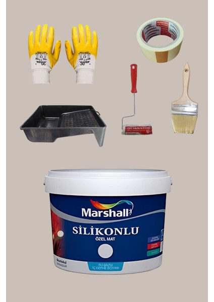 5'li Set Silikonlu Özel Mat Iç Cephe Duvar Boyası 79 Çeşit Renk 2.5lt