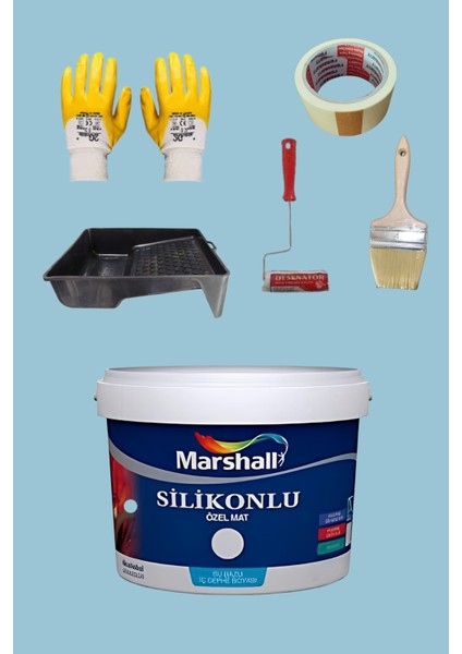 5'li Set Silikonlu Özel Mat Iç Cephe Duvar Boyası 79 Çeşit Renk 2.5lt