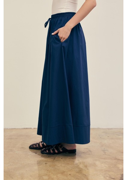 Kadın Poplin Kumaş Düz Uzun Etek fiyatları