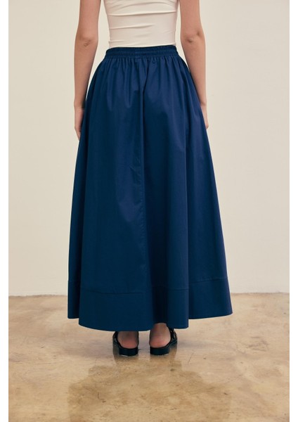 Kadın Poplin Kumaş Düz Uzun Etek modelleri