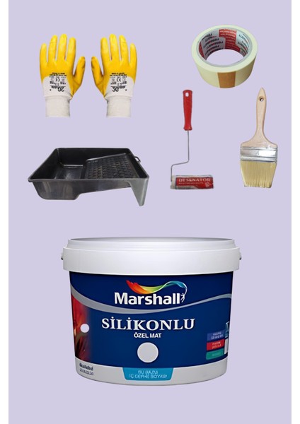 5'li Set Silikonlu Özel Mat Iç Cephe Duvar Boyası 79 Çeşit Renk 2.5lt