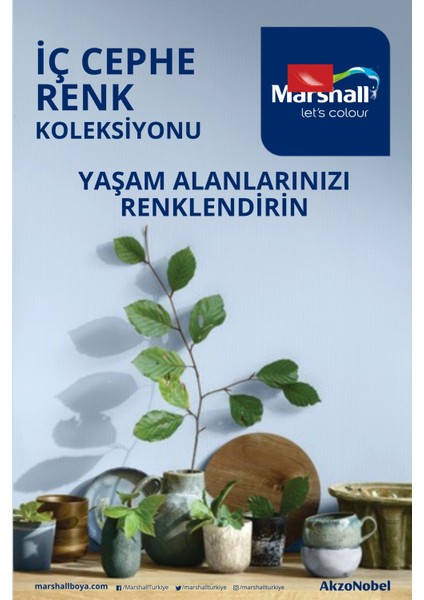 5'li Set Silikonlu Özel Mat Iç Cephe Duvar Boyası 79 Çeşit Renk 2.5lt