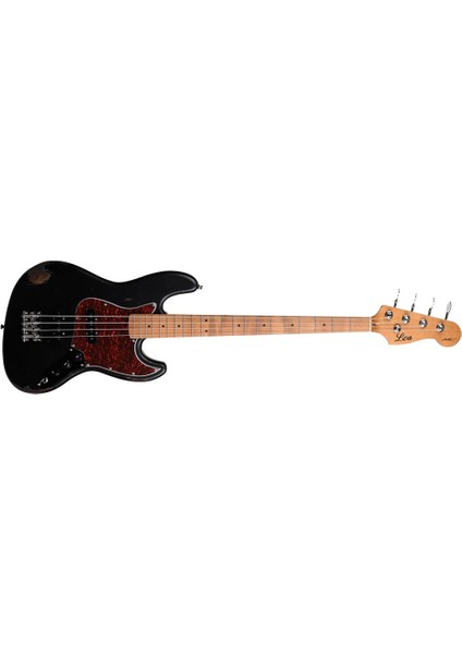 LB-455-1 Bk Limited Edition Heavy Relic Bas Gitar (Black)