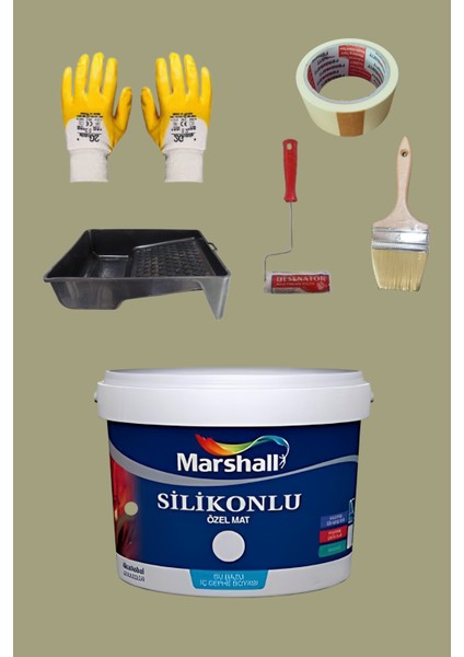 5'li Set Silikonlu Özel Mat Iç Cephe Duvar Boyası 79 Çeşit Renk 2.5lt