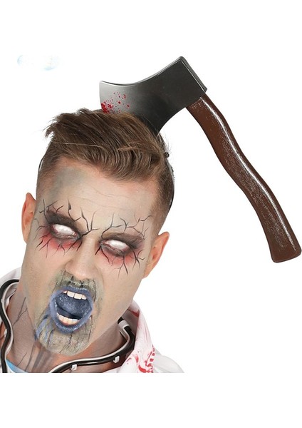 Kafaya Saplanmış Halloween Kanlı Balta Şaka Tacı (4401)