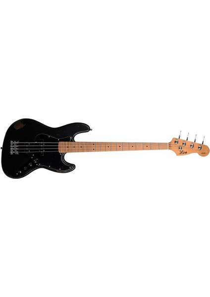 LB-455-2 Bk Limited Edition Heavy Relic Bas Gitar (Black)