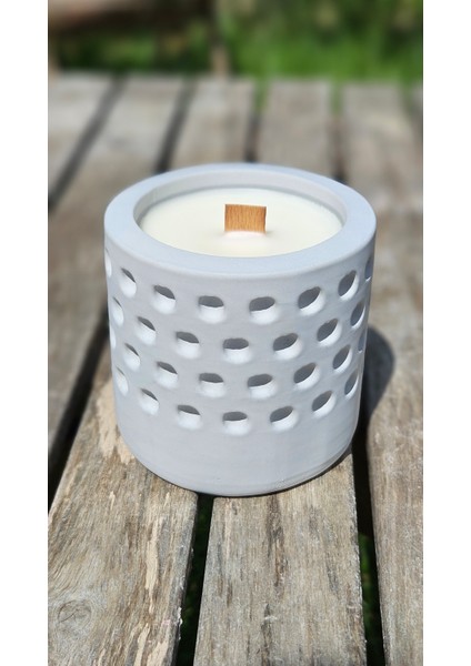 Vanilya Kokulu Beton Soya Mum-Gri-9x9