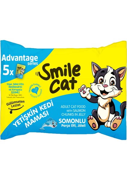 Cat Yetişkin Kedi Maması Somonlu Flowpack 5*85 Gr. (425GR.)