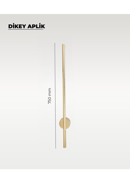 12W Gold Dikey Aplik - Gün Işığı