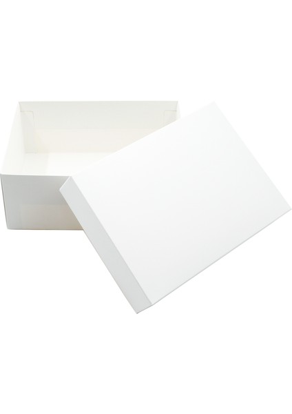25 x 18 x 10 Beyaz Kapaklı Hediye Kutusu 5 Adet