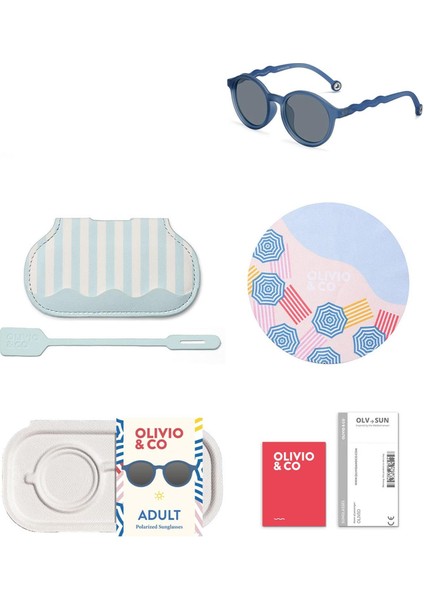 Oval Güneş Gözlüğü Seaside Stripes Yetişkin modelleri