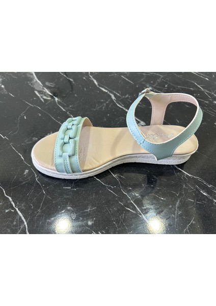 CS22060 2fx Su Yeşili Kadın Düz Sandalet