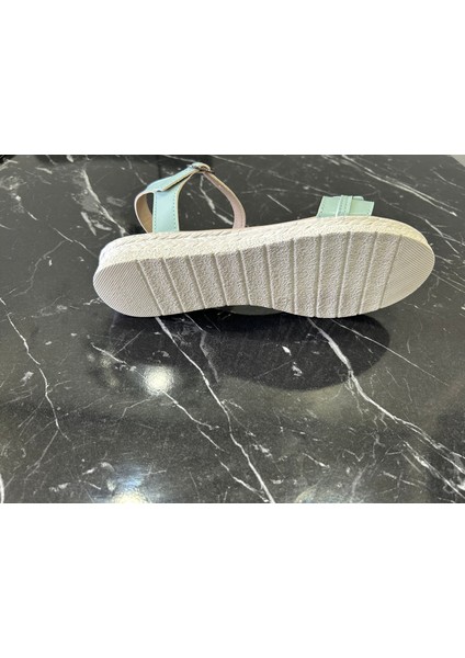 CS22060 2fx Su Yeşili Kadın Düz Sandalet