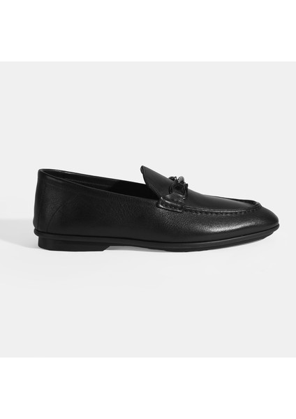 Erkek Siyah Slip-On Deri Loafer