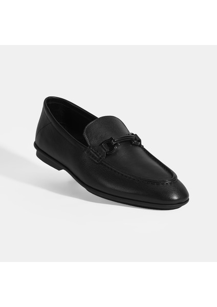 Erkek Siyah Slip-On Deri Loafer indirimleri