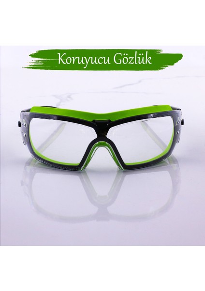 Iş Güvenlik Gözlüğü Buğulanmaz Lazer Uv Koruyucu Toz Korumalı Gözlük Silikon Kulaklık Şeffaf