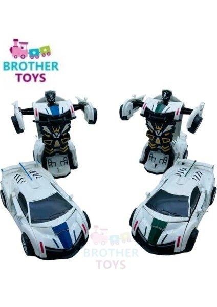 Robota Dönüşen Polis Arabası Lamborghini Oyuncak Transformers Bugatti Robot Araba