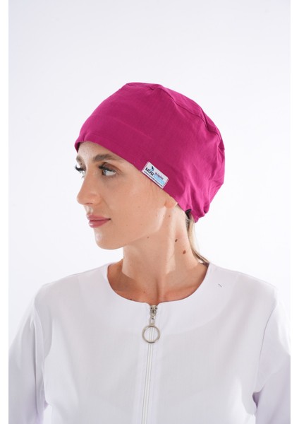 Düz Fuşya Doktor Hemşire Hastane Medikal Hastane Aşçı Cerrahi Bonesi