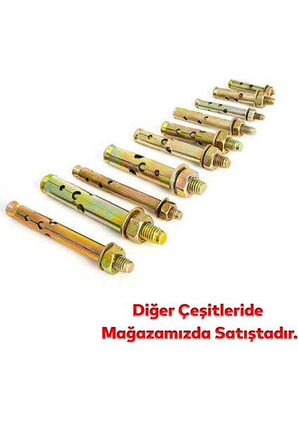 Saplamalı Gömlek Çelik Dübel Raf Montaj Bağlantı Zemin Monte Tavan Beton Asma Aparat M12X110 mm 8 Adet fırsatları