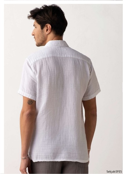 Müslin Kısa Kollu Tişört Beyaz modelleri