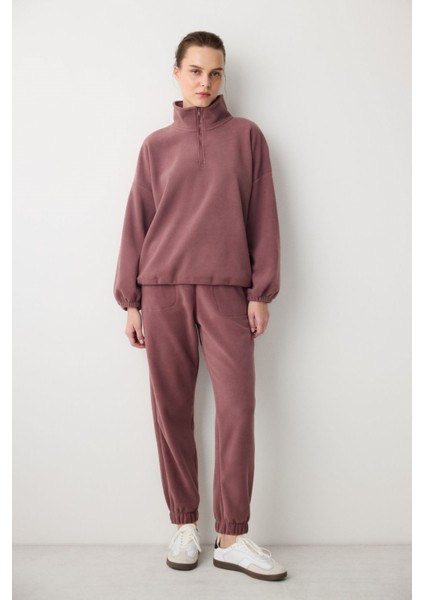 Kızıl Renk Polar Eşofman Altı