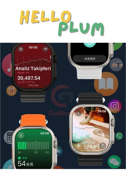 Hello Watch H16 Ultra Akıllı Saat 1gb/müzik Çalar/galeri/gpt