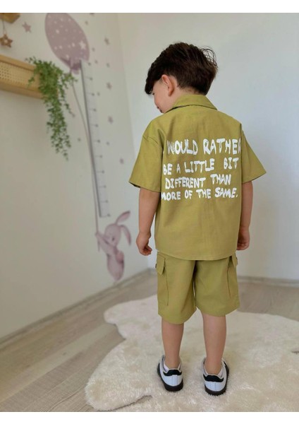 Erkek Çocuk Gabardin Kumaş 3'lü Kısa Kol Alt Üst Takım J-3000