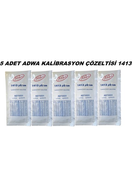 AD31 Kalibrasyon Çözeltisi 1413μS/cm 20ML Paket Solüsyon (5 Adet)