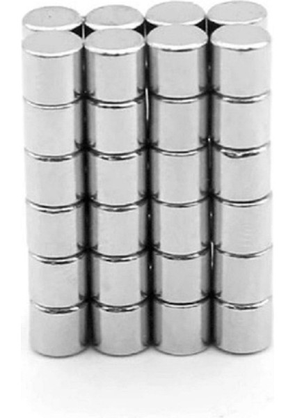25 Adet Çap 4 mm x Kalınlık 4 mm Yuvarlak Güçlü Neodyum Mıknatıs
