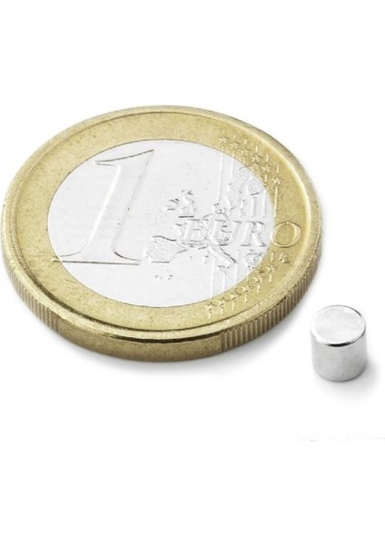 25 Adet Çap 4 mm x Kalınlık 4 mm Yuvarlak Güçlü Neodyum Mıknatıs