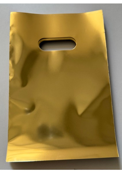 Hediye Poşeti Gold Metalize 18 x 25 cm 100 Adet