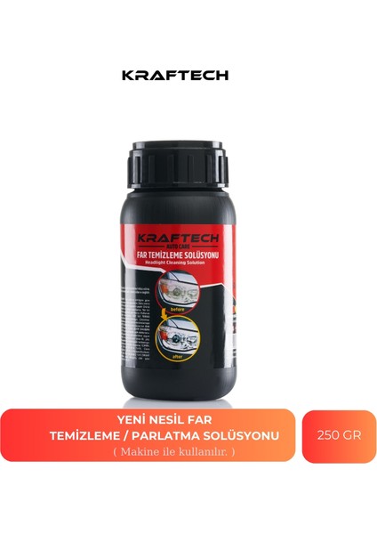 Yeni Nesil Araba Far Temizleme Sıvısı Far Temizleme Solüsyonu Kloroform Uyumlu 250GR