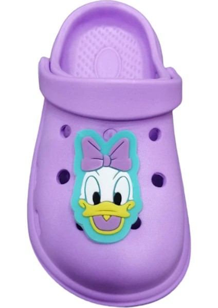 Duffy Duck Desenli Günlük Kaydırmaz Tabanlı Kız Çocuk Ev Anaokulu Deniz Yumuşak Sandalet Terlik
