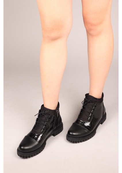 Kroko Rugan Garnili Strech ve Fermuarlı Bot SİYAH fiyatları