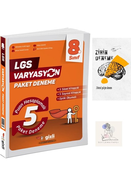 8.sınıf Varyasyon 5li Paket Deneme+Zihin DENEME-GZ451