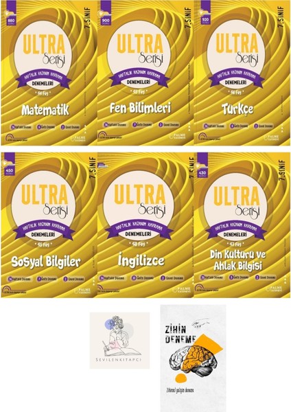 7.sınıf Tüm Dersler Haftalık Kazanım Denemeleri Föy+Zihin DENEME-GZ886