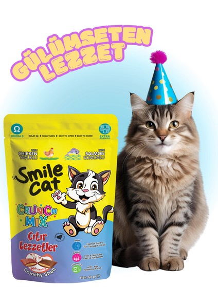 Cat Crunch Mix Kedi Ödül Maması Tavuk-Somon 60 Gr.