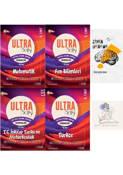 LGS M-F-T-Inkılap 4 Kitap Haftalık Kazanım Denemeleri Föy+Zihin DENEME-GZ697