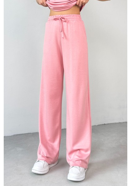TKM-03690 Pembe Polo Yaka Bluz Salaş Pantolon Ikili Takım indirimleri