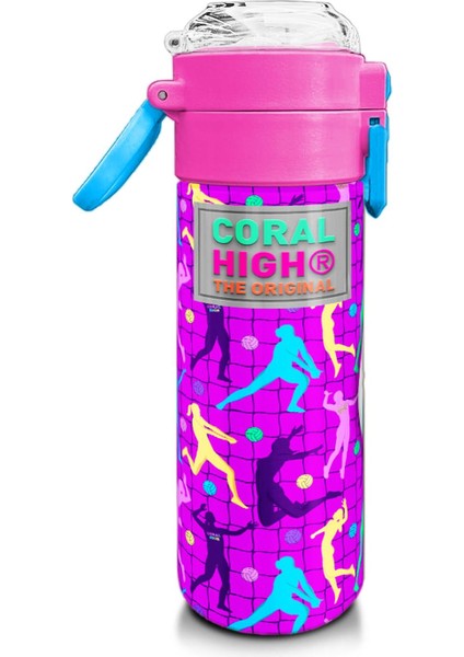 Kids Pembe Mor Voleybol Desenli Pipetli ve Direkt Içim Çelik Termos 500 ml 31795 fiyatları