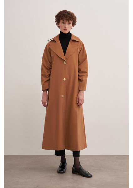 7180111 Pile Detaylı Pardösü